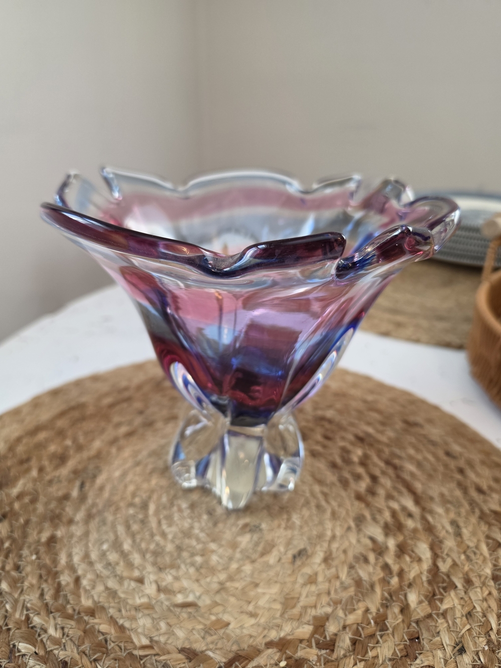 Handblown Purple and Blue Glass Accent Vase - Home Accents